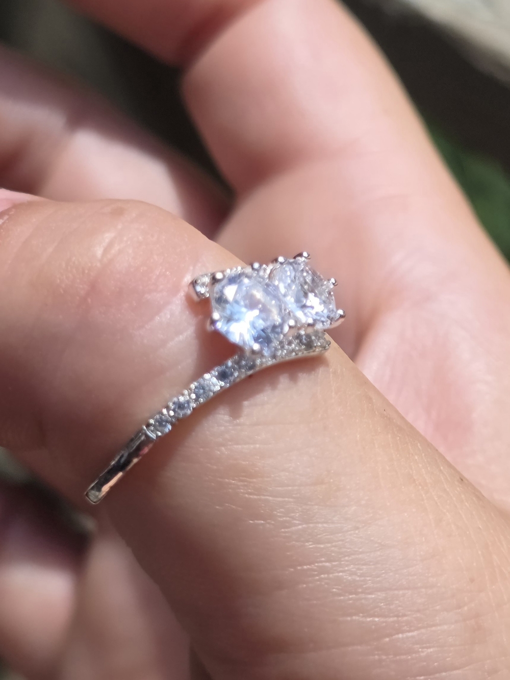 Charter Club Silver-Tone Cubic ZirconiaTwo-Stone Ring J8